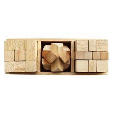 acacia home 木製益智拼圖方塊3件組, 混合顏色, 1個