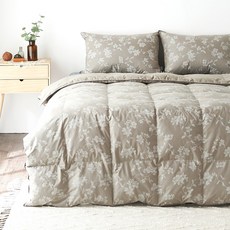 라뽐므 리플라워 구스이불 한겨울용 + 노르빅 이불커버 침구세트, 다크그레이(이불), 애쉬그레이(커버)