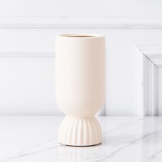 復古藝術花瓶 C, 白色的