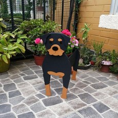 Leobins 庭院花壇裝飾擺飾 小狗花盆 英國鬥牛犬, 混合顏色, 1個
