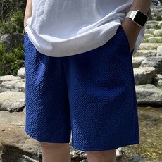Meosidda 芭達雅涼感泡泡紗輕量鬆緊短褲