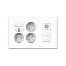 WONHA Ti2通訊插座備用3口+RJ45 2口+CATV磨砂白雪, 1個