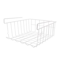 J-Life 鐵線層架下單層收納架, 白色, 1個, 1層