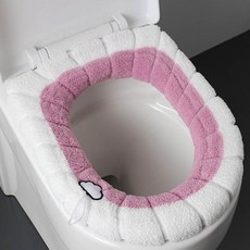 Coco Mart 泰迪絨刷毛馬桶坐墊套, 雲朵雙色粉, 1個
