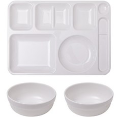 餐盤達人 韓式餐盤 + 韓式碗 2入組, 1組, 純白