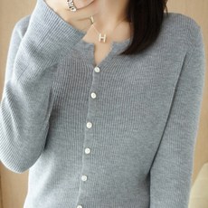 솔레일 여성용 프리다 슬림 골지 가디건 니트