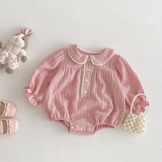Bebeniz 女童蕾絲點綴長袖包屁衣