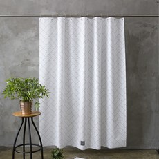 OneSevenNine 布料浴簾, 籃紋編織, 1個