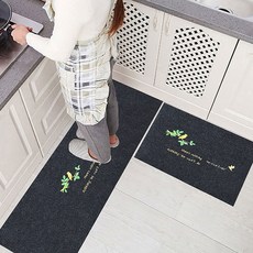 Ecobell 廚房地墊 新 長+短 套組, 黑色