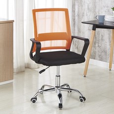 다임 오피스 회의실 메쉬 컴퓨터 등받이 의자, 오렌지