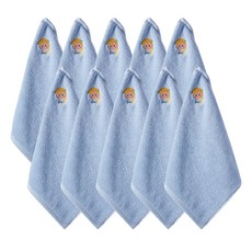 From Cotton 30 支純棉公主刺繡環巾, 10個, 藍色