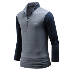 DAKUANG 男士微笑圖案彈性刺繡半拉鍊高爾夫T恤 E05JKA_JL3970