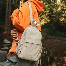 ADDEDIT 超輕量背包兼用斜背包旅行跑步登山旅行郵差包, 象牙白