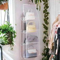 Apnalchangchang 8格透明包包收納掛袋, 1個, 白色