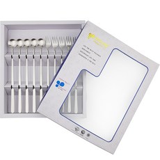 Kitchen-Art 簡約霧面長柄茶匙茶叉彩盒組, 長茶匙 5p + 長茶叉 5p, 1套