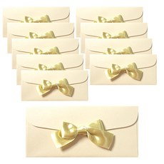 2Youngdesign 蝴蝶結裝飾紅包袋 金色, 10入, 乳白色