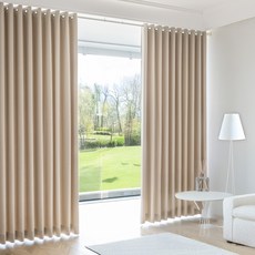 VIEW HOUSE Lattice 四季遮光窗簾 + 安裝配件套組 雞眼環式, 米色
