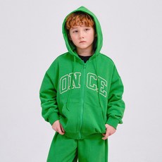 BerryCloset 男童Once Logo寬鬆版棉質連帽拉鍊外套