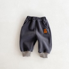STARDOOR 嬰幼兒小熊貼飾刷毛褲