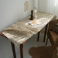 Kate Garden 寬版手工針織桌旗 方形, 單一顏色, M