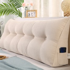 Market Plan 舒適床頭三角形靠墊, 象牙白