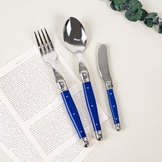 장듀보 라귀올 디너스푼 + 포크 + 버터나이프 세트, 블루, 1세트, 스푼 + 포크 + 버터나이프