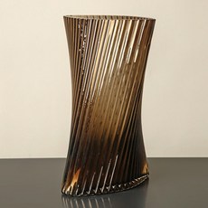 TCR條紋玻璃花瓶, 棕色的