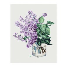 아이러브페인팅 DIY 보석십자수 캔버스형 정물 40 x 50 cm, 라일락 글라스