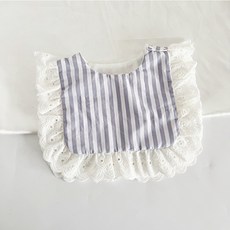 Hararoi 嬰幼兒荷葉邊紫色條紋圍兜巾