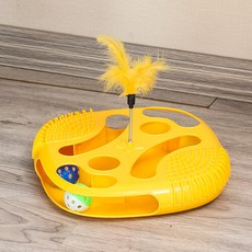 PASTEL PET 貓咪圓形方形軌道球, 黃色, 1個