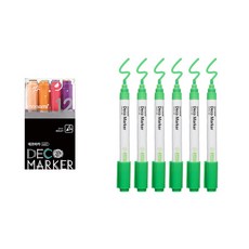 monAmi DECO MARKER 460 12色 B + 螢光綠 6入組, 1套