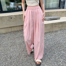 앤드스타일 여성용 냉감 통기성 데일리 쿨 와이드 밴딩 팬츠 262437