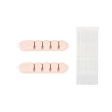 Brisk Style 電腦延長線 Cable Fix 2入 + 束線帶 小型 400入 套組 粉膚色, 1套