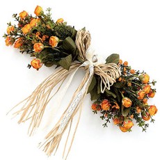 Garden in the City 迷你乾燥玫瑰花環, 橘色