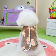 Coco studio 狗狗Allubebe荷葉邊睡眠背心, 1個, 咖啡色