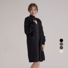 Gembling 女款厚實長袍披肩連帽長版針織開襟衫