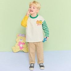 HEJMINI 童款小熊朋友布標休閒長褲