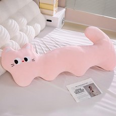 다다랜드 냉감 뚱냥이 고양이 바디필로우, 핑크