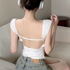 PEONIST 女款後背亮點襯墊修身短版T恤 2件組