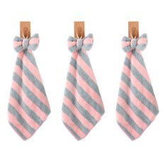 MarketA 蝴蝶結條紋擦手巾, 雙色, 3個