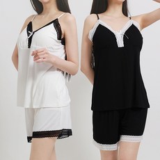 테라우드 여성용 커들리 레이스 나시 상하의 2세트