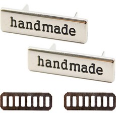 Knitt 手工金屬標籤 + 墊圈組, 2個, 銀