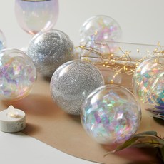 HOUSENSE 聖誕節裝飾品 裝飾球 3款 x 4入組, 混色, 8cm, 1套