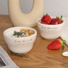 Syracuse CHINA 紐約字母設計優格甜點迷你碗 9.5cm 2件組, 1套, 酒紅色, 海軍藍