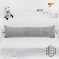 BED&DECO Everyday 超細纖維身體抱枕套, 格紋灰