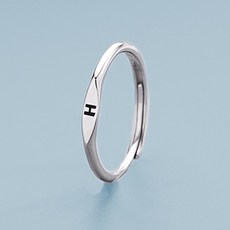 젤루나 여성용 이니셜 레터링 각인 오픈 반지 H B-121