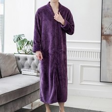 Sonio 柔軟長版拉鍊睡衣浴袍 M, 款式 04, 1個