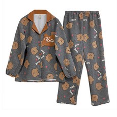 Minsung Company 孕婦黑熊哺乳睡衣上下套裝