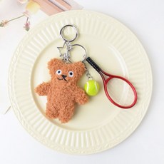 網球小熊鑰匙圈, 紅色, 1個