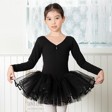 pied a 'terre 女童基本款長袖紗裙芭蕾舞衣 PAB-2005